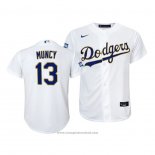 Maglia Baseball Bambino Los Angeles Dodgers Max Muncy 2021 Gold Program Replica Bianco