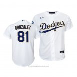 Maglia Baseball Bambino Los Angeles Dodgers Victor Gonzalez 2021 Gold Program Replica Bianco