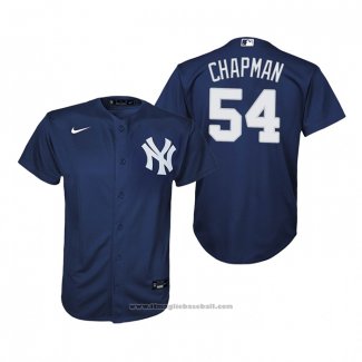 Maglia Baseball Bambino New York Yankees Aroldis Chapman Replica Alternato Blu