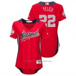 Maglia Baseball Donna All Star Christian Yelich 2018 Home Run Derby National League Rosso