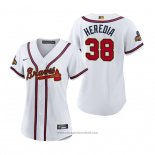 Maglia Baseball Donna Atlanta Braves Guillermo Heredia 2022 Gold Program Replica Bianco