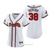 Maglia Baseball Donna Atlanta Braves Guillermo Heredia 2022 Gold Program Replica Bianco