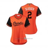 Maglia Baseball Donna Baltimore Orioles Danny Valencia 2018 LLWS Players Weekend Slugger Orange