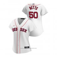 Maglia Baseball Donna Boston Red Sox Mookie Betts 2020 Replica Home Bianco
