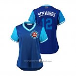 Maglia Baseball Donna Chicago Cubs Kyle Schwarber 2018 LLWS Players Weekend Schwarbs Blu