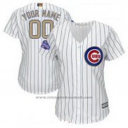 Maglia Baseball Donna Chicago Cubs Personalizzate 2018 Bianco