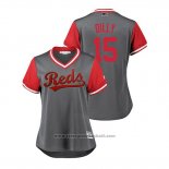 Maglia Baseball Donna Cincinnati Reds Dilson Herrera 2018 LLWS Players Weekend Dilly Grigio