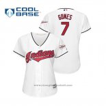 Maglia Baseball Donna Cleveland Indians Yan Gomes 2019 All Star Patch Cool Base Bianco