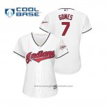 Maglia Baseball Donna Cleveland Indians Yan Gomes 2019 All Star Patch Cool Base Bianco