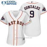 Maglia Baseball Donna Houston Astros 2017 World Series Campeones Marwin Gonzalez Bianco Cool Base