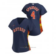 Maglia Baseball Donna Houston Astros George Springer 2020 Replica Alternato Blu