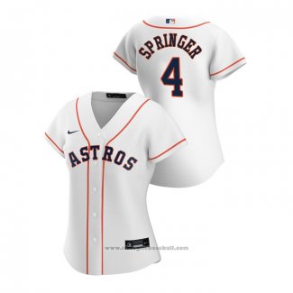 Maglia Baseball Donna Houston Astros George Springer 2020 Replica Home Bianco