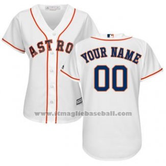 Maglia Baseball Donna Houston Astros Personalizzate Bianco