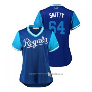 Maglia Baseball Donna Kansas City Royals Burch Smith 2018 LLWS Players Weekend Smitty Blu