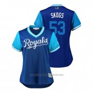 Maglia Baseball Donna Kansas City Royals Eric Skoglund 2018 LLWS Players Weekend Skogs Blu