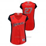 Maglia Baseball Donna Los Angeles Angels 2019 All Star Workout American League Mike Trout Rosso