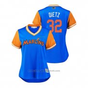 Maglia Baseball Donna Miami Marlins Derek Dietrich 2018 LLWS Players Weekend Dietz Blu