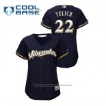 Maglia Baseball Donna Milwaukee Brewers Christian Yelich Cool Base Alternato Blu