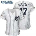Maglia Baseball Donna New York Yankees 2017 Postseason Matt Holliday Bianco Cool Base