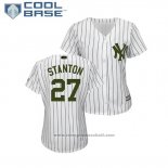 Maglia Baseball Donna New York Yankees Giancarlo Stanton 2018 Memorial Day Cool Base Bianco