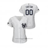 Maglia Baseball Donna New York Yankees Personalizzate 2019 Postseason Cool Base Bianco