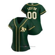 Maglia Baseball Donna Oakland Athletics Personalizzate 2020 Replica Alternato Verde2