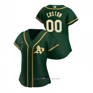 Maglia Baseball Donna Oakland Athletics Personalizzate 2020 Replica Alternato Verde2