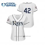 Maglia Baseball Donna Tampa Bay Rays 2019 Jackie Robinson Day Cool Base Bianco