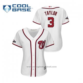 Maglia Baseball Donna Washington Nationals Michael A. Taylor 2019 Postseason Cool Base Bianco