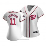 Maglia Baseball Donna Washington Nationals Ryan Zimmerman Primera Replica Bianco