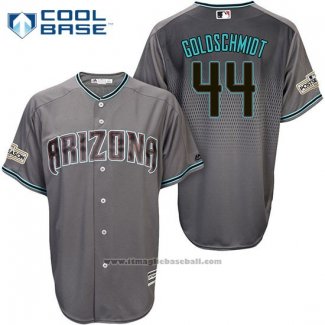 Maglia Baseball Uomo Arizona Diamondbacks 2017 Postseason 44 Paul Goldschmidt Grigio Cool Base