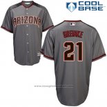 Maglia Baseball Uomo Arizona Diamondbacks 21 Zack Greinke Grigio Autentico Cool Base