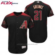 Maglia Baseball Uomo Arizona Diamondbacks 21 Zack Greinke Nero Rosso Alternato Flex Base