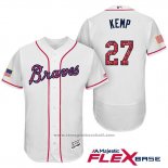 Maglia Baseball Uomo Atlanta Braves 2017 Stelle e Strisce 27 Matt Kemp Bianco Flex Base