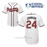 Maglia Baseball Uomo Atlanta Braves 24 Kelly Johnson Bianco Home Cool Base