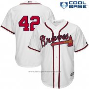 Maglia Baseball Uomo Atlanta Braves 42 Jackie Robinson Bianco Cool Base