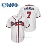 Maglia Baseball Uomo Atlanta Braves Dansby Swanson Cool Base Home 2019 Bianco