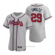 Maglia Baseball Uomo Atlanta Braves John Smoltz Autentico 2020 Road Grigio