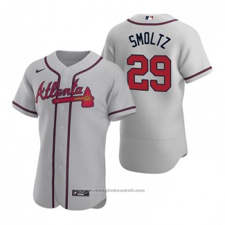 Maglia Baseball Uomo Atlanta Braves John Smoltz Autentico 2020 Road Grigio