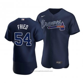 Maglia Baseball Uomo Atlanta Braves Max Fried Alternato Autentico Blu