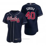 Maglia Baseball Uomo Atlanta Braves Mike Soroka Autentico Alternato 2020 Blu