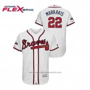 Maglia Baseball Uomo Atlanta Braves Nick Markakis 2019 Postseason Flex Base Bianco