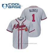 Maglia Baseball Uomo Atlanta Braves Ozzie Albies Cool Base Road 2019 Grigio