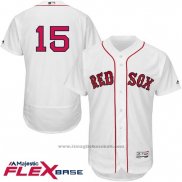 Maglia Baseball Uomo Boston Red Sox 15 Dustin Pedroia Bianco Flex Base Autentico Collection