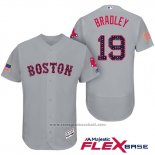 Maglia Baseball Uomo Boston Red Sox 2017 Stelle e Strisce 19 Jackie Bradley Jr. Grigio Flex Base