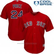 Maglia Baseball Uomo Boston Red Sox 24 David Price Collection Rosso Cool Base Giocatore