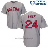 Maglia Baseball Uomo Boston Red Sox 24 David Price Grigio Cool Base