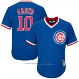 Maglia Baseball Uomo Chicago Cubs 10 Menscubs Ron Santo Cooperstown Collection Cool Base