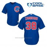 Maglia Baseball Uomo Chicago Cubs 38 Carlos Zambrano Blu Alternato Cool Base