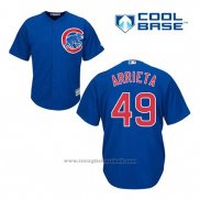 Maglia Baseball Uomo Chicago Cubs 49 Jake Arrieta Blu Alternato Cool Base